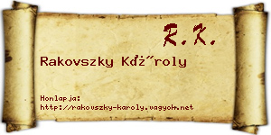 Rakovszky Károly névjegykártya